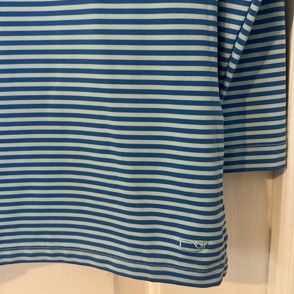 New Vineyard Vines Blue Striped Polyester & Spandex Long Sleeve Pullover XXS - Picture 4 of 8